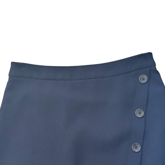 BANANA REPUBLIC Navy Blue Side Button Detail Mini Skirt Women's Sz 4 - Picture 2 of 9